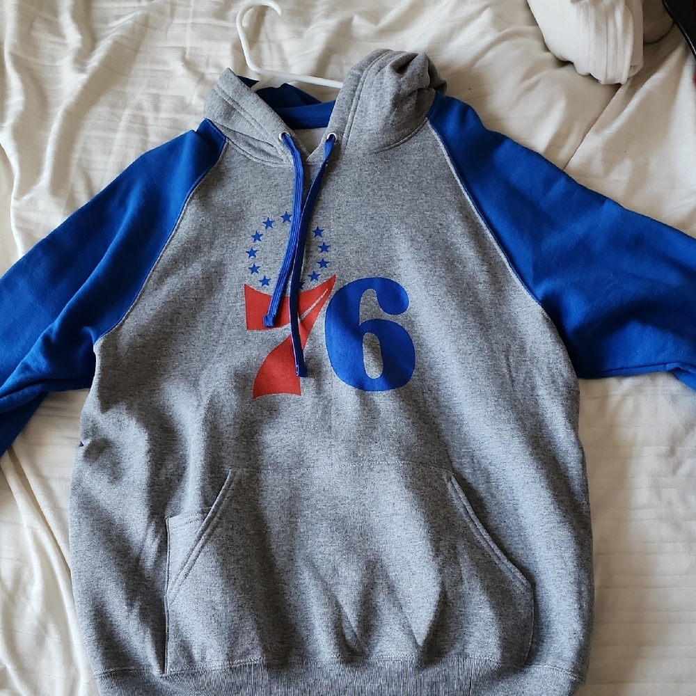 Philly Sixers Basketball 76'ers Gray and Blue Womans Hoodie